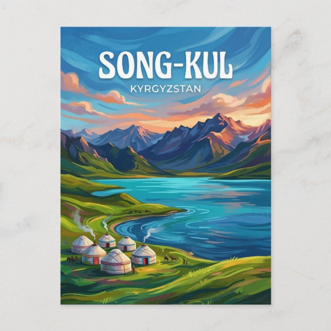 Cartão Postal Song-Kul Lake Kyrgyzstan (Frente)