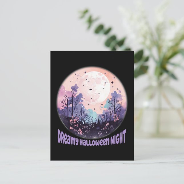 Cartão Postal Sonhadora Noite de Halloween (Em pé/Frente)