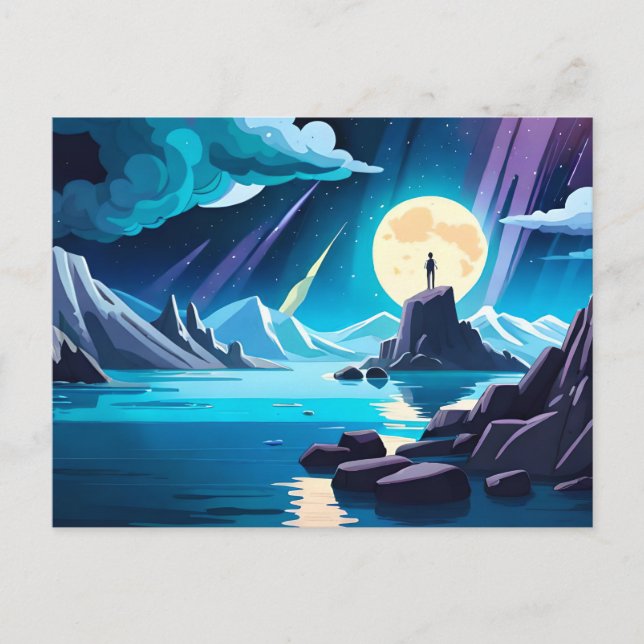 Cartão Postal Sonhando — Homem pelo Mar (Frente)