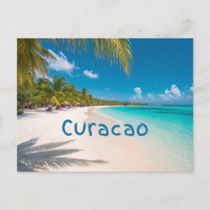 Cartão Postal sonhando na praia de Curacao