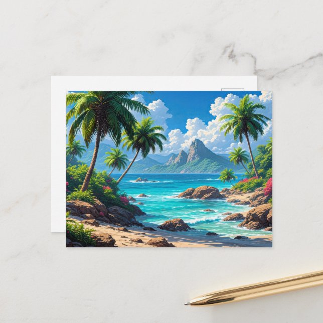 Cartão Postal Sonhe, Paraíso Tropical, (Frente/Verso In Situ)