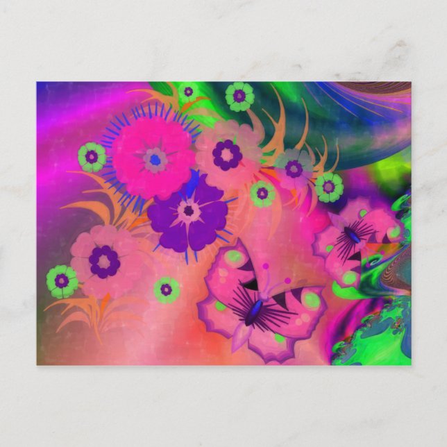 Cartão Postal Sonho Com Borboletas (Frente)