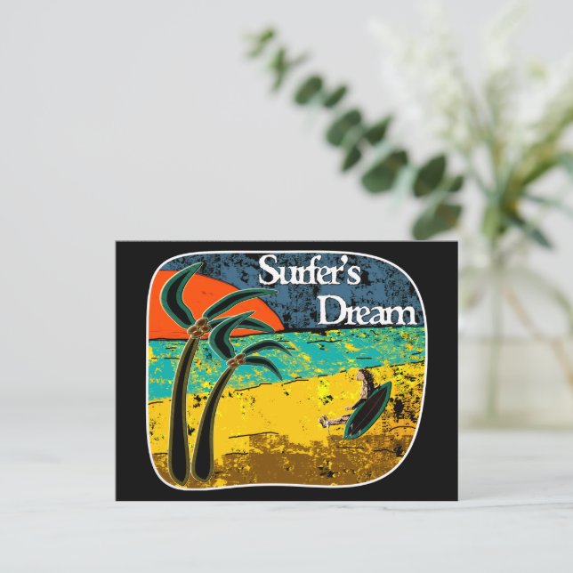 Cartão Postal Sonho de surfista (Em pé/Frente)