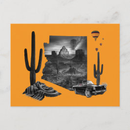 Cartão Postal Sonho do Deserto do Arizona em Preto e Branco