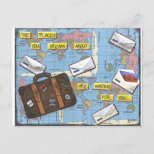 Cartão Postal Sonho do viagem - trabalhos de arte dos meios (Frente)