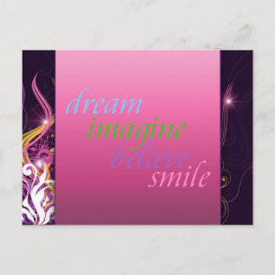 Cartão Postal sonho imaginem acreditar sorriso