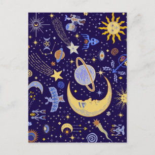 Cartão Postal Sonhos Celestiais da Magia Viking