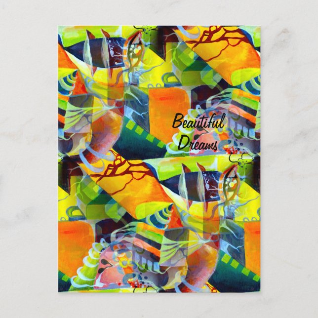 Cartão Postal Sonhos Contemporâneos Vivos em Trabalho de arte de (Frente)