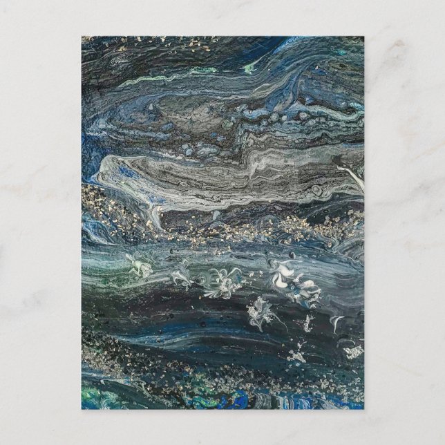 Cartão Postal Sonhos da pintura de abstrato do oceano '20 (Frente)