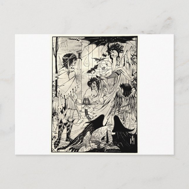 Cartão Postal Sonhos de Aubrey Beardsley (Frente)