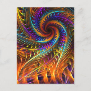 Cartão Postal "Sonhos de giro" - Arte Fractal de Espiral Abstrat