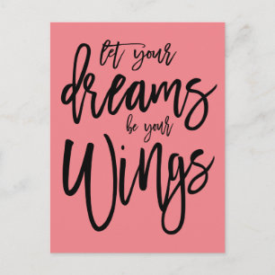 Cartão Postal Sonhos Motivacionais Sejam Corais de Script Wings