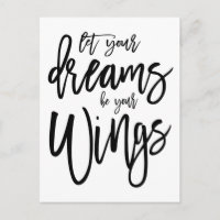Sonhos Motivacionais Sejam Suas Asas Script Branco