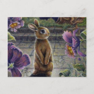 Cartão Postal Sonhos Noturnos de Coelho e Flores