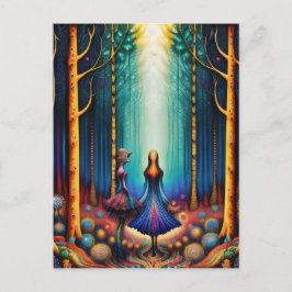 Cartão Postal Sonhos Psicodélicos na Arte da Floresta