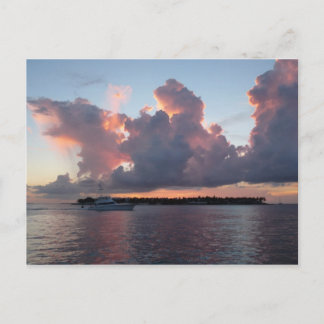 Cartão Postal Sonnenuntergang am Meer mit Schiff