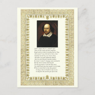 Cartão Postal Sonnet Shakespeare # 18