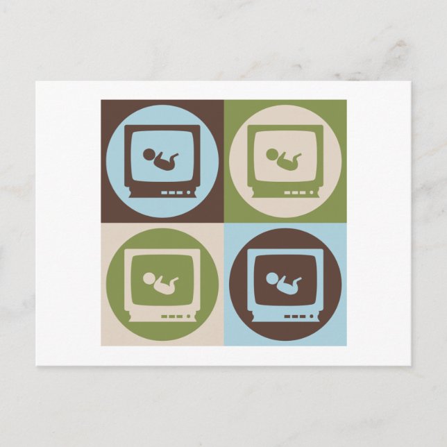 Cartão Postal Sonogramas de pop Art (Frente)