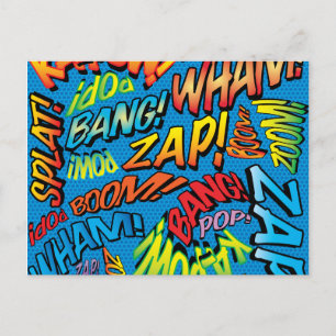 Cartão Postal Sons de Pop de Arte Retro Comic Book