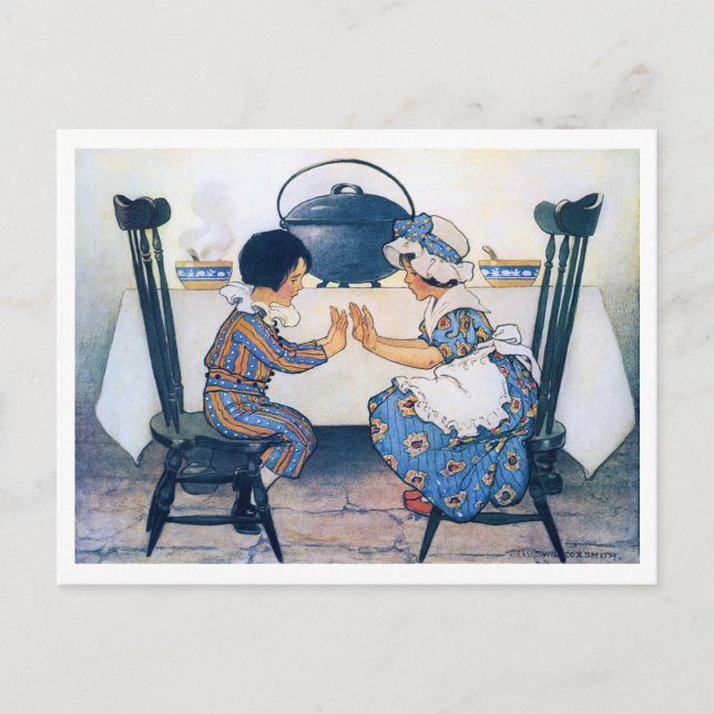 Cartão Postal Sopa de Bean Ampla, Jessie Willcox Smith (Frente)