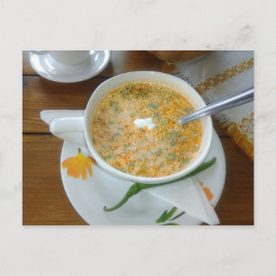 Cartão Postal Sopa de Legumes Com Creme de Leite Azedo