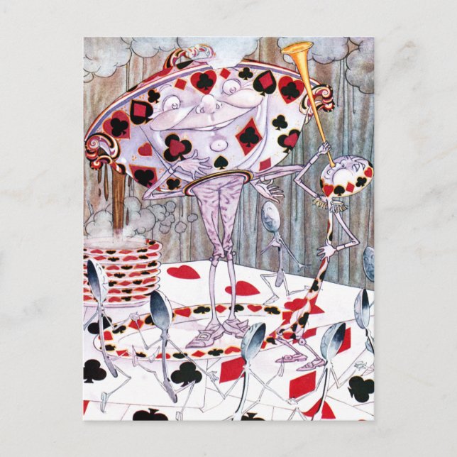 Cartão Postal Sopa, linda sopa de Alice no País das Maravilhas (Frente)