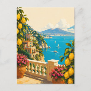 Cartão Postal Sorrento Itália Limões Viagem Vintage