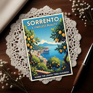 Cartão Postal Sorrento, Itália: Uma Vintage dos Anos 1960 