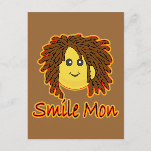 Cartão Postal Sorria Mon Fire Rasta Face (Frente)