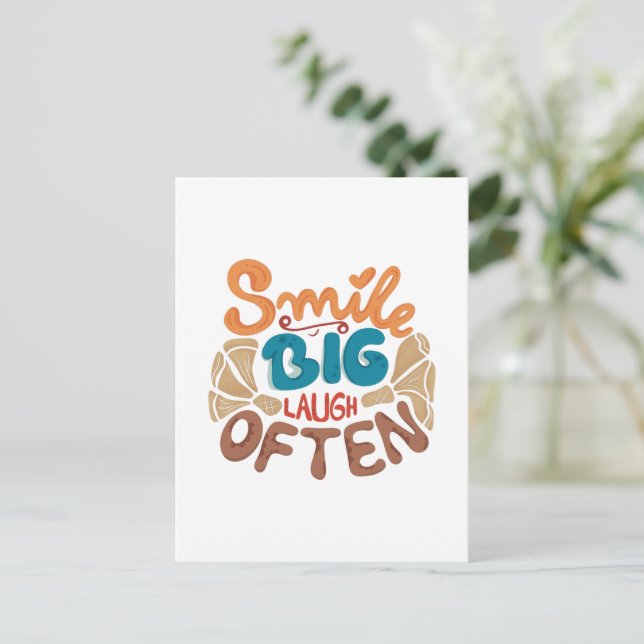 Cartão postal Sorria Muito Ria Frequentemente (Em pé/Frente)