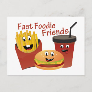 Cartão Postal Sorriso Amigos de Foodie Rápida