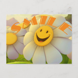 Cartão Postal Sorriso animado das margaridas