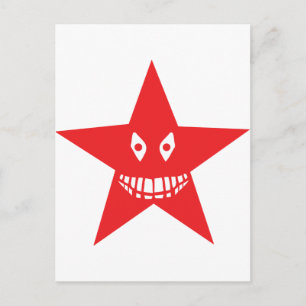 Cartão Postal sorriso de estrela vermelha e raivosa