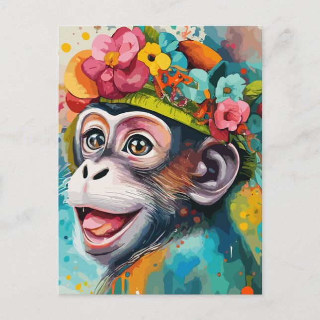 Cartão Postal Sorriso de macaco (Frente)