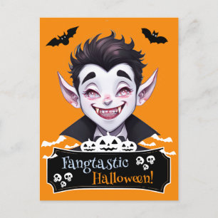 Cartão Postal Sorriso Vampiro Fangtástico Halloween Engraçado Pu