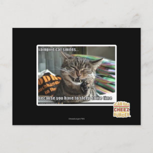 Cartão Postal sorrisos vampiros de gato