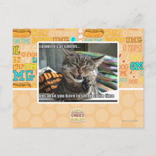 Cartão Postal sorrisos vampiros de gato