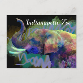 Cartão Postal Sorte do Elefante Colorido do Nariz