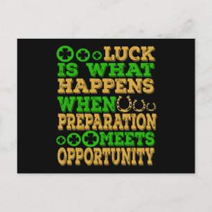 Cartão Postal Sorte É O Que Acontece Quando A Preparação Se Enco