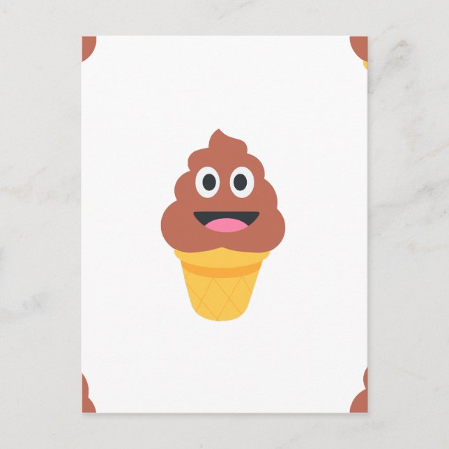 Cartão Postal sorvete cone poo emoji (Frente)