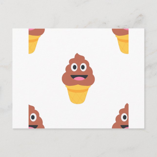 Cartão Postal sorvete cone poo emoji (Frente)