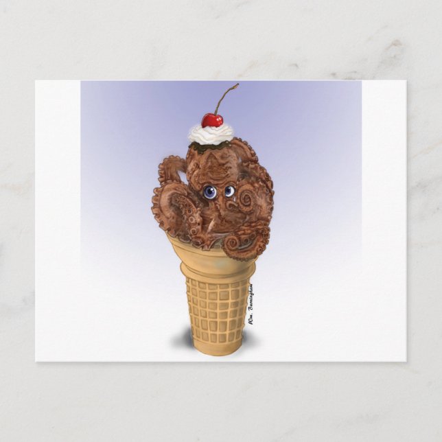 Cartão Postal Sorvete do polvo do chocolate (Frente)