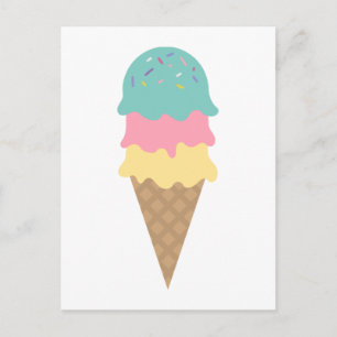 Cartão Postal sorvete doce