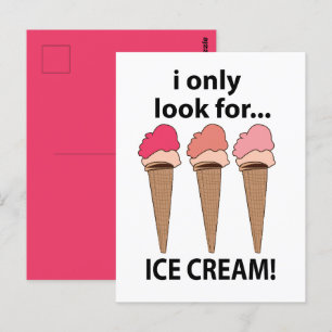 Cartão Postal Sorvete Eu Só Procuro Por Sorvete