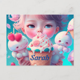Cartão Postal Sorvete Kawaii