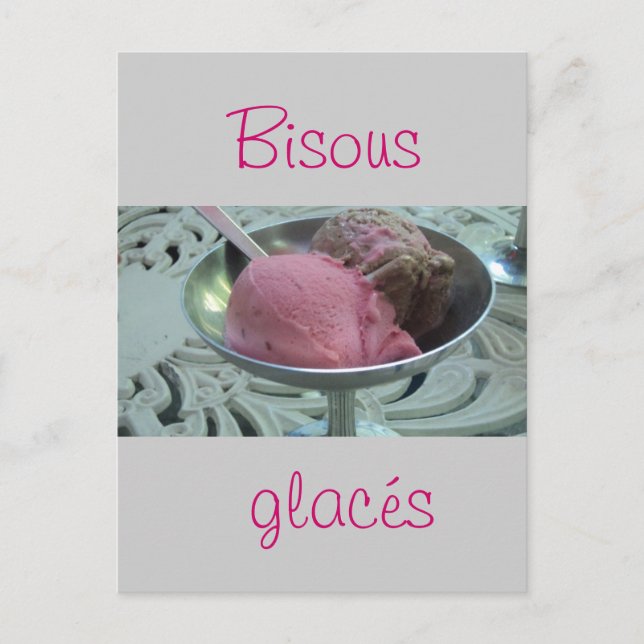 Cartão Postal Sorvete numa tigela (Frente)