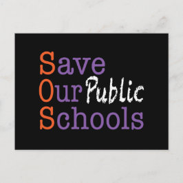 Cartão Postal SOS Save Our Public Schools Postcard