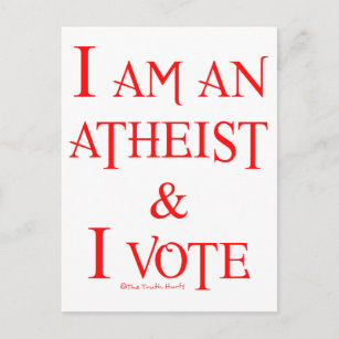 Cartão Postal Sou ateu e voto