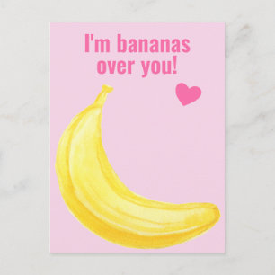 Cartão Postal Sou Bananas sobre você - Namorados de sala de aul