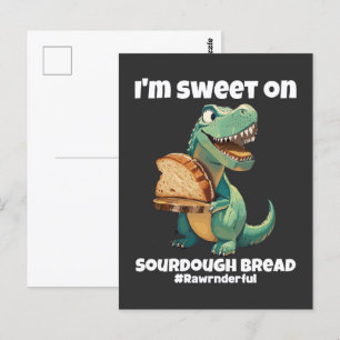 Cartão Postal Sou doce em pão de grão T-Rex